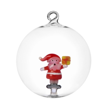 Papá Noel y regalo amarillo