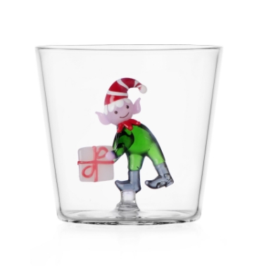 Green elf with gift