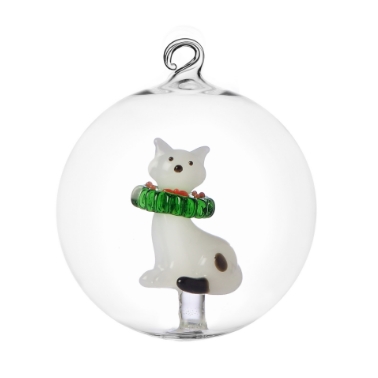 Gato con corona de Navidad