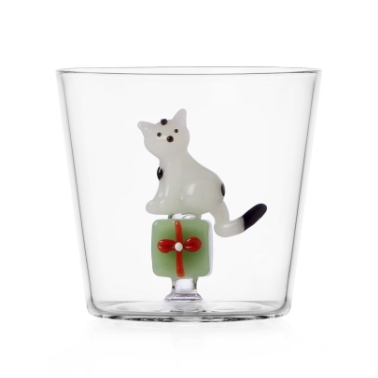 Cat with green gift