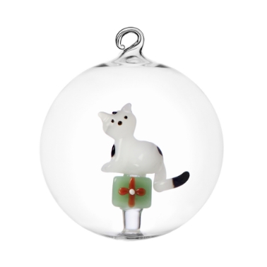 Gato con regalo verde