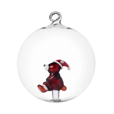 Oso marrón con gorro de Navidad