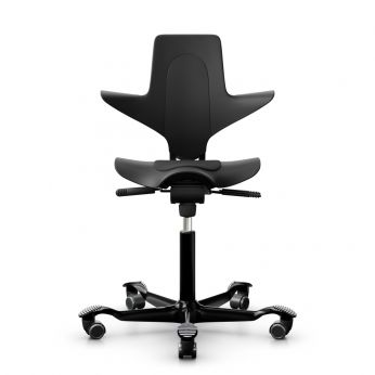 Capisco Puls 8010 Fast - Silla de oficina de Hag con estructura negra y asiento negro; negro Seleccionar tela