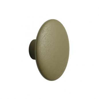 Dots Wood GM - Wandgarderobenhaken aus braun-grün gebeiztem Eschenholz, Modell M