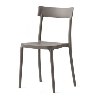 CB1523 Argo - Silla apilable de polipropileno color gris tórtola, también para jardín
