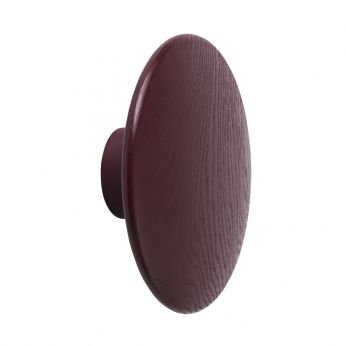 Dots Wood GM - Patère murale en frêne teinté vin, modèle L