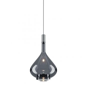 Sky-Fall GM - Lampada a sospensione di design, in vetro color grigio fumo, dimensione M