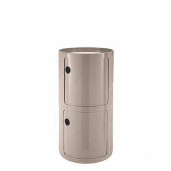 Componibile New Big 4942 - Modular unit by Kartell with two tall doors, dove grey colour