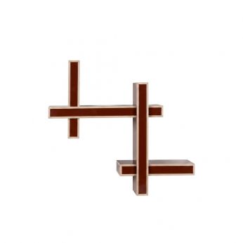 Lepid Double Shelf - Étagère double Kartell en MDF laqué polyester, couleur bordeaux avec chant blanc