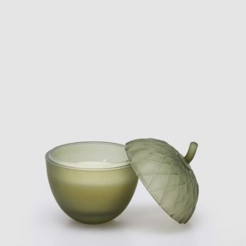 Acorn Candle - Bougie parfumée avec récipient et couvercle en forme de gland, modèle vert, petit format