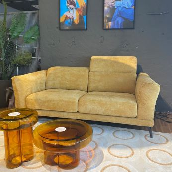 Cloud Sofa - Cloud-Polstersofa - drei Sitze, honigfarbener Cannes-Stoff (09)