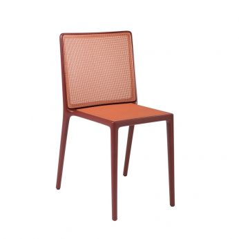Belvedere Tech - Sedia di Kartell, in tecnopolimero termoplastico riciclato e seduta intrecciata in tecnopolimero, colore bordeaux