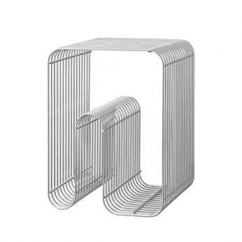 Curva Stool - Sgabello o tavolino Curva in metallo verniciato cromato