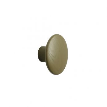 Dots Wood GM - Wandgarderobenhaken aus braun-grün gebeiztem Eschenholz, Modell S