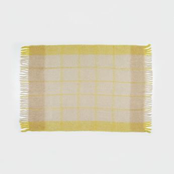 Twist Frame Throw - Decke aus Mohair und Merinowolle, 130 x 200 cm, elfenbeingelb