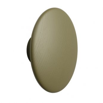 Dots Wood GM - Wandgarderobenhaken aus braun-grün gebeiztem Eschenholz, Modell L