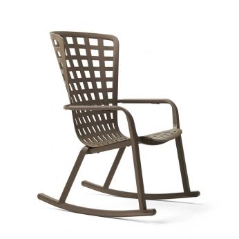Folio rocking GM - Sillón mecedora reclinable Nardi de polipropileno, color tabaco.