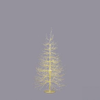 Alpine Beech - Árbol de Navidad iluminado con ramas LED - dorado - altura 150 cm