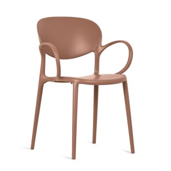 CB2182 Abby - Sedia con braccioli in polipropilene riciclato di Connubia, colore terracotta