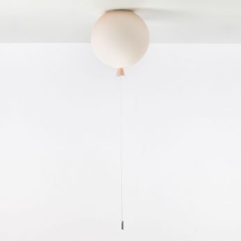 Memory Ceiling - Lámpara de techo de cristal con superficie grabada en rosa claro