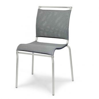 CB93 Air - Chaise en métal verni satiné avec assise en filet Net Steel