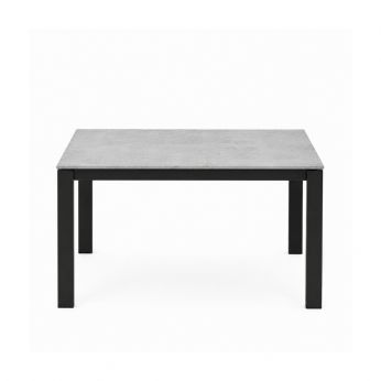 CB4724-R 110 Eminence M GM - Tavolo Connubia, misura 110 x 70 cm allungabile, struttura in metallo nero e piano in nobilitato beton grigio