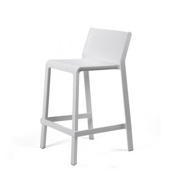 Trill Stool - Polypropylene stool in white colour, seat's height 65 cm
