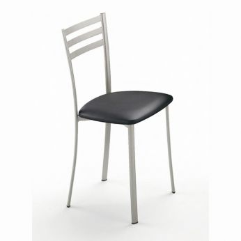 CB1320 Ace - Silla de metal pintado con acabado satinado y asiento de tejido de PVC con aspecto de carbono.