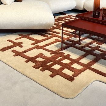 Bembo - Tapis en laine Kartell, modèle Bembo, couleur crème et noir.