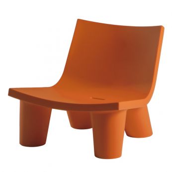 Low Lita - Fauteuil en polyéthylène, couleur orange citrouille