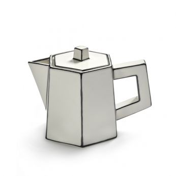 Carte Blanche Tea Pot - Teiera di Serax in porcellana, con manico e coperchio, colore bianco - nero