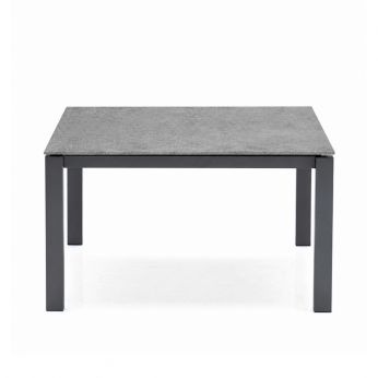 CB4010-R 130 Baron GM - Connubia table with grey metal frame and cement-finish ceramic top