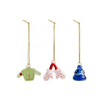 Ornament Merry Set - Ensemble de trois décorations de Noël en verre borosilicate de &amp;K Amsterdam, lot 3