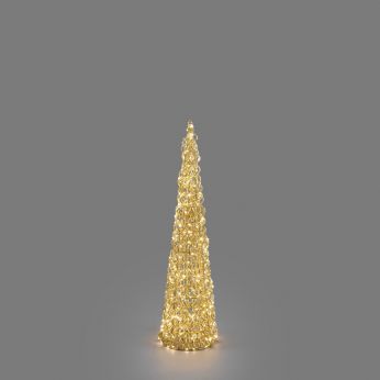 Golden Cone - Albero di Natale a forma di cono con luci LED, color oro