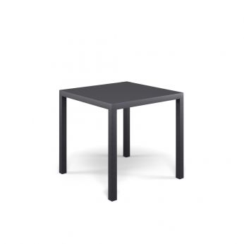 Nova Table GM - Mesa de jardín metálica Emu, tablero cuadrado de 80x80 cm, color hierro antiguo.