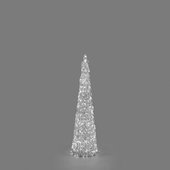Golden Cone - Kegelförmiger Weihnachtsbaum mit LED-Beleuchtung, silberfarben