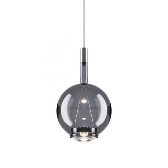 Sky-Fall Round GM - Lampada a sospensione Sky-Fall Round di Lodes, Ø 22,5 cm, colore grigio fumo