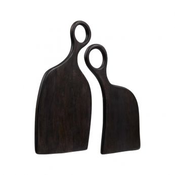 Palani Cutting Board Set - Set aus zwei braunen Schneidebrettern aus Akazienholz mit Mango-Optik