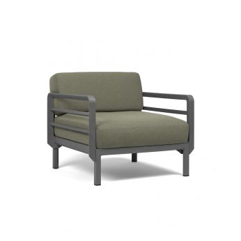 Maximo Armchair - Gartensessel von Nardi, Basaltstruktur und Thymianbezug