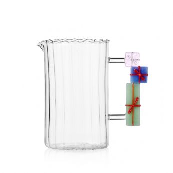 Christmas Glass Jug - Jarra de vidrio de borosilicato con decoración Ichendorf, modelo Regali.