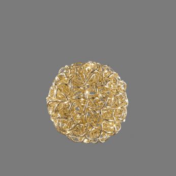 Curly Ball w - Light - Bola luminosa decorativa con microLED, color dorado, 20 cm de diámetro.