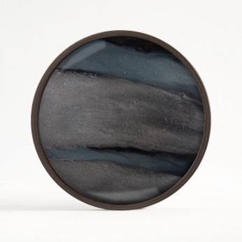 Organic Valet Tray - Ø 30 GM - Round tray by Ethnicraft in glass - Graphic Organic