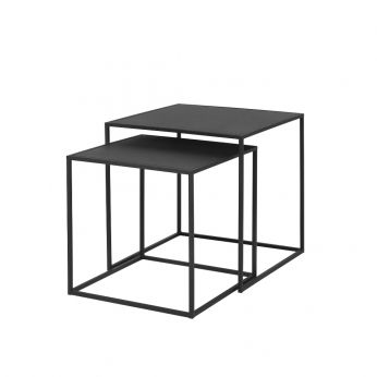 Fera Table Set - Set of two Fera coffee tables in painted steel, black color