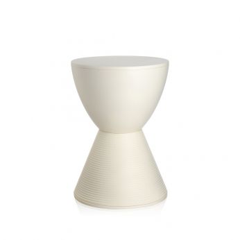 Prince Aha - Taburete Kartell de design, en polipropileno de color blanco cera