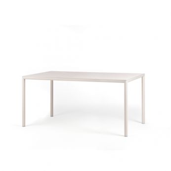 Piave - Mesa metálica con tablero rectangular laminado, color cuerda, medidas 160x90 cm