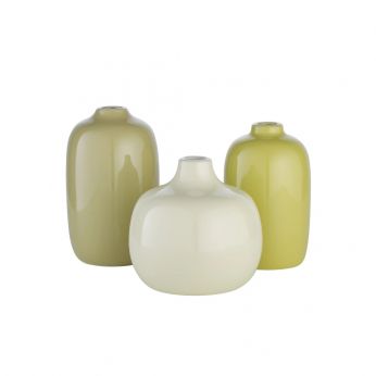 Ceola Set - Set aus 3 Keramikvasen von Blomus, gelbe Farbe