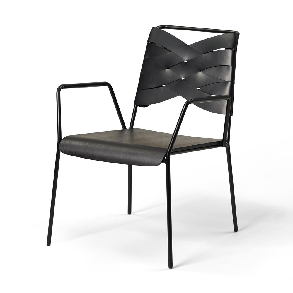 Torso Lounge - Design lounge chair, in metal with wooden seat and