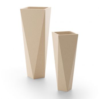 Diamond 72 - Vaso per piante in polietilene di Plust, colore pietra