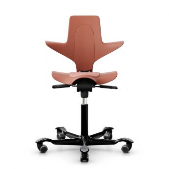 Capisco Puls 8010 Fast - Silla de oficina Hag con asiento color rosa mosqueta y base de aluminio negro
