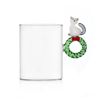 Christmas Mug - Christmas Mug di Ichendorf, modello Gatto con ghirlanda